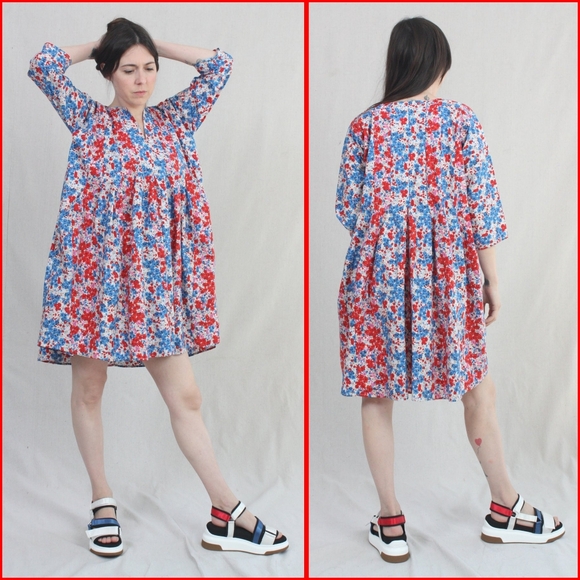 Caron Callahan Aria Dress Red Posy Mini Dress - Picture 1 of 11